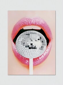 1入口味棒彩繪裝飾,現代壁畫,時尚壁畫,美學房間裝飾海報,迪斯科球飾品,無框畫布印刷品