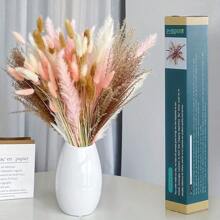 50 件乾蒲葦裝飾,17.5 天然蓬鬆持久乾花花束適合波西米亞風家居婚禮派對媽媽奶奶情人節復活節裝飾春節禮物裝飾 - 粉色 - 查看 1