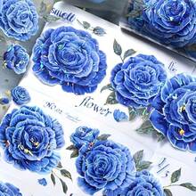 Calcomanías Con Patrón De Flores - Azul - Ver 1