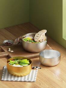 1 件金色或银色不锈钢火锅面碗、蜗牛面、大拉面、帽子碗、汤碗、创意家用和餐厅餐具、韩式、适用于电磁炉和燃气灶、厨房、圣诞礼物、学校用品 - 金色和銀色 - 查看 8