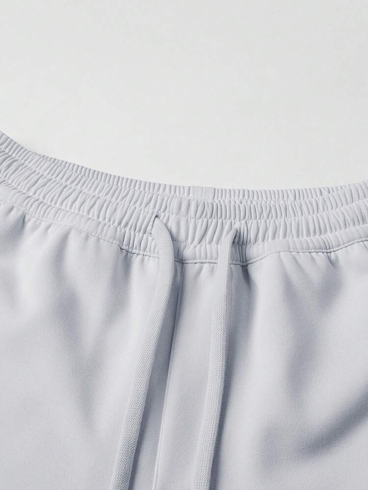 Calça De Moletom Feminina De Lã Com Bolsos, Cintura Alta, Esportiva, Academia, Ajuste Atlético, Calça Jogger, Calça Lounge - Cinza Claro - Visão 5