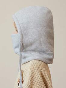 1 件儿童冬季针织拉法帽，保暖颈部和耳朵保护，适合 3-12 岁儿童，适合雪地、骑自行车、滑雪 - 淺灰色 - 查看 5