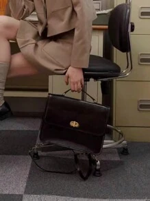 韓國ins復古瑪萊风格多功能青春可愛小方包后背包校園風輕便通勤包時尚的後背包 - 黑色 - 查看 2