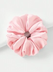 1pc Pink Satin & Chiffon Extra Large Scrunchie Casual,Pink Accessories Scrunchies Hair Ties Scrunchy Hair Ties