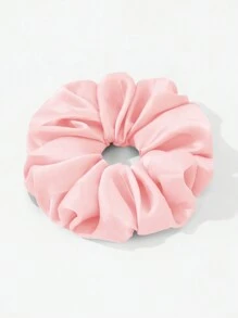 1pc Pink Satin & Chiffon Extra Large Scrunchie Casual,Pink Accessories Scrunchies Hair Ties Scrunchy Hair Ties