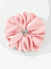 1pc Pink Satin & Chiffon Extra Large Scrunchie Casual,Pink Accessories Scrunchies Hair Ties Scrunchy Hair Ties