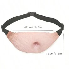 Dad Bag Fake Beer Belly Waist Pack Unisex Fanny Pack White Elephant Gifts Funny Gag Gifts Christmas Holiday Gift Graduation School Supplies - Apricot - View 7