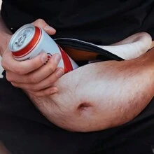 Dad Bag Fake Beer Belly Waist Pack Unisex Fanny Pack White Elephant Gifts Funny Gag Gifts Christmas Holiday Gift Graduation School Supplies - Apricot - View 1