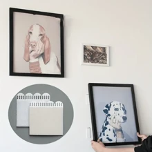 12對白色膠粘帶,大型掛畫用掛帶,不損壞圖畫掛鉤,掛畫不需工具,適用於家庭居住空間