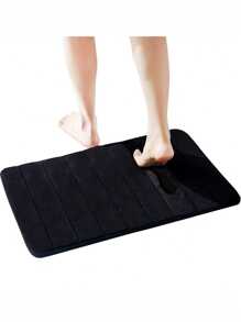 1pc Solid Color Simple Soft Memory Foam Sponge Absorbent & Non-Slip Bathroom Mat, Toilet Mat Home Bathroom Decor Bath Rug Floor Carpet Outdoor Rug Door Mat Fall Decor Bathroom Accessories Back To School Entryway Decor