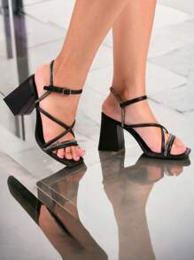 Women Heeled Sandals - màu đen - Xem 2