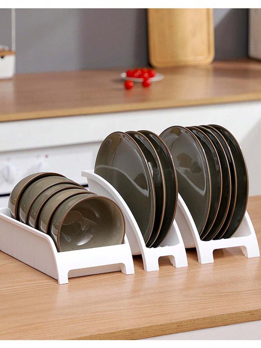 1PC dish storage rack, can drain water, storage variety, suitable for kitchen - White - View 1