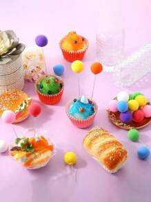 10入組色彩繽紛泡沫球蛋糕裝飾球,適用於婚禮、節日和派對裝飾