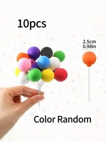 10入組色彩繽紛泡沫球蛋糕裝飾球,適用於婚禮、節日和派對裝飾