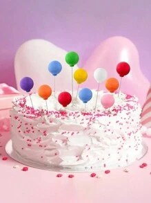 10入組色彩繽紛泡沫球蛋糕裝飾球,適用於婚禮、節日和派對裝飾