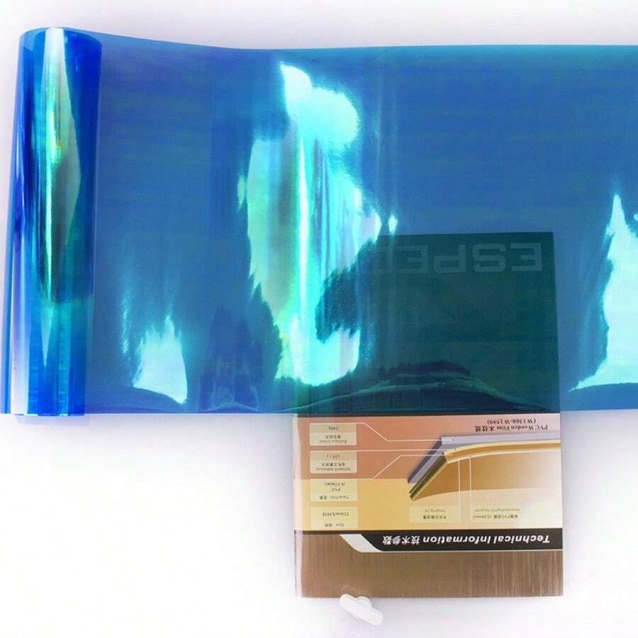 1卷30x100cm彩色藍色改變尾燈膜和車頭燈膜貼紙透明乙烯基薄膜 - 藍色 - 查看 1