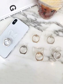 2pcs Random Shape Transparent Acrylic Crystal Phone Finger Ring Holder Stand - Clear - View 3
