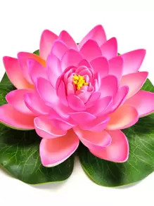 28cm/18cm/10cm漂浮人造莲花假植物DIY睡莲仿真荷花家居花园庭院池塘鱼缸装饰摆件微景观复活节 - 粉色 - 查看 6