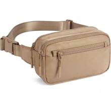 1pc Simple Solid Color Nylon Waist Bag Suitable For Women's Outdoor Sports - Khaki - View 1