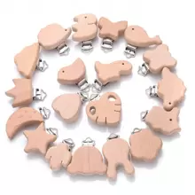 5 件天然木夹，山毛榉木形状固定夹，DIY 成品悬挂夹