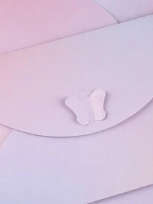 5入組小型賀卡、名片信封,熱壓印花珍珠紙贈送迷你信封,加厚明信片信封,浪漫情書、邀請函、商務信封 - 彩色 - 查看 4