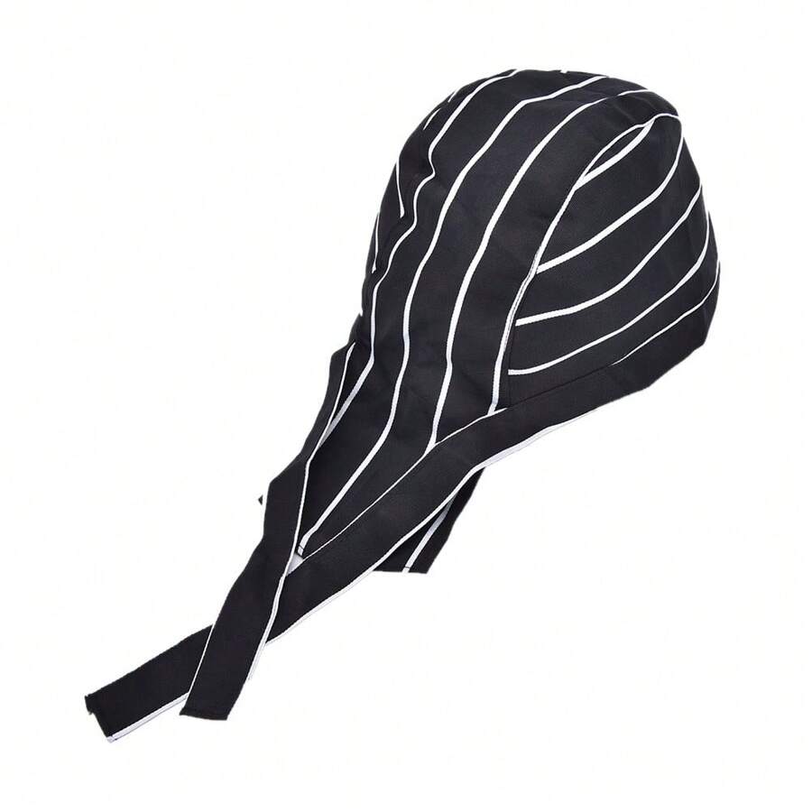 1pc Multicolor Pirate Skull Bandana Cap, For Professional Catering Chef Hat - Black and White - View 1
