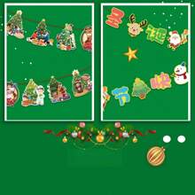 Guirnaldas De Papel De Flores Tiradas De Dibujos Animados Para La Decoración Navideña - Blanco - Ver 3