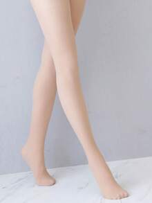 1雙女性肉色性感褲襪,中厚肉色絲襪適用於冬季 - 棕色 - 查看 3