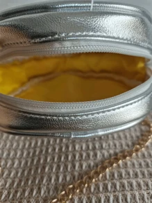 全息外星人图案迷你创意包，PVC材质，外星人设计，拉链链条，透明包身，适合工作、旅行，女士变色激光包，返校礼物，教师礼物