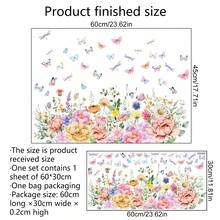 1set Double-sided Visible Butterfly & Flower Window Stickers, Floral Decoration Electrostatic Wall Stickers - Multicolor - View 6