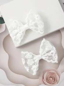 2pcs/Set Bowknot Hair Clips For Kids