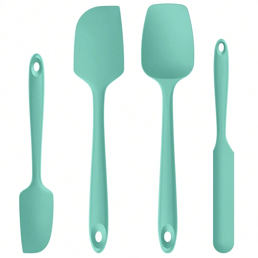 Espatulas Silicona Cocina Reposteria Lengua: U-Taste 315℃ Resistente al Calor Utensilios de Espátula para Cocinar y Hornear, Juego de 4 Paletas Cocina Antiadherentes sin BPA - Agua verde azul - Ver 1