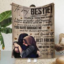 法蘭絨毛毯,法蘭絨毛毯,3d數字印花床罩,空調毯,最好的禮物給你的好朋友 - 彩色 - 查看 1