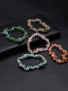 5 Piezas Pulseras De Piedras Naturales Para Mujeres (color Al Azar) - Multicolor - Ver 2