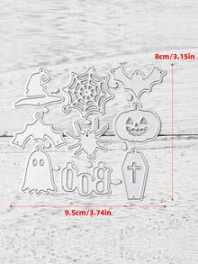 萬聖節主題金屬切割模具,有南瓜、蝙蝠等,適用於裝飾diy手工剪貼簿、卡片、照片集、禮品、生日、感謝卡
