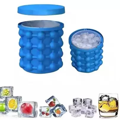 1 X Fabricante de cubitos de hielo 3D (2 en 1), que incluye molde para cubitos de hielo y bandeja, cubo de hielo cilíndrico grande de silicona para bebidas frías, verano, conjuntos para el verano