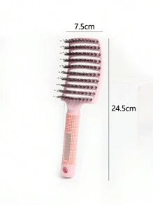 INGRID 1入組骨形手柄和毛刷的塑料寬齒梳,非常適合卷曲、波浪、粗、或細髮
