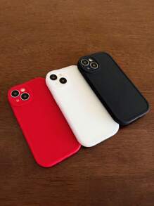 Solid Color Phone Case, Minimalist Phone Case, Silicone Phone Case, Fashion Phone Case, Black, White, Pink Phone Case, Compatible With IPhone Phones