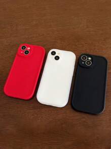 Solid Color Phone Case, Minimalist Phone Case, Silicone Phone Case, Fashion Phone Case, Black, White, Pink Phone Case, Compatible With IPhone Phones
