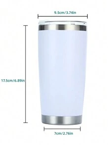 1 件 20 盎司手柄便攜式咖啡杯,不銹鋼真空杯,時尚保溫杯,保溫杯,適合在汽車和室內使用 - 白色 - 查看 4