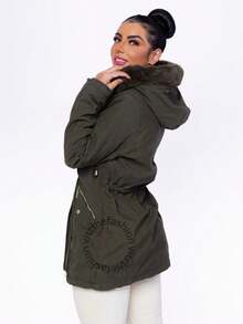 Women Trench Coats - Army Green - View 2