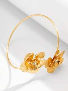 1入組花朵式鑲鑽手臂手鐲,水晶臂帶開口細臂套珠寶上臂套手環上臂手鐲帶,女用鍍金蛇形臂帶希臘式手臂手鐲女孩可調大小 - 銀色 - 查看 8