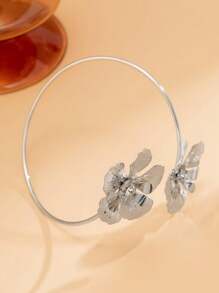 1個花卉手環鑲鑽手鐲水晶臂環開口細臂環珠寶手臂環上臂手鐲女士金鍍蛇臂環可調希臘風手臂環手鐲手臂環,適用於女士和女孩 - Flower armband - 查看 10