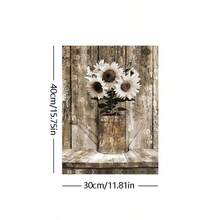 1入組田園風格向日葵壁畫,白色帆布壁畫印刷木板畫作品,臥室客廳裝飾畫(不含相框)