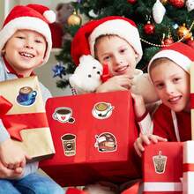 500pcs/roll Coffee Theme Stickers, Cute Cartoon Aesthetic 1 Inch Label Decal Roll With 10 Patterns, Self-adhesive Sealing Stationery Card Envelope, Perfect As Children Gift, Teenagers Party Supplies, Reward And Motivation - Multicolor - View 3
