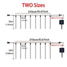 1入組太陽流星雨燈有8支管,30cm/50cm,閃爍的戶外防水燈,適用於新年花園庭院裝飾,聖誕婚禮派對樹木假期裝飾,戶外街燈