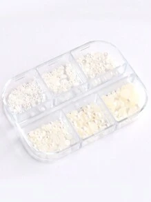 1 盒人造珍珠美甲装饰自然色半圆珠平底指甲装饰混合尺寸 DIY 美甲美甲配件美甲用品适用于家庭沙龙指甲饰品指甲宝石 - 杏色 - 查看 2