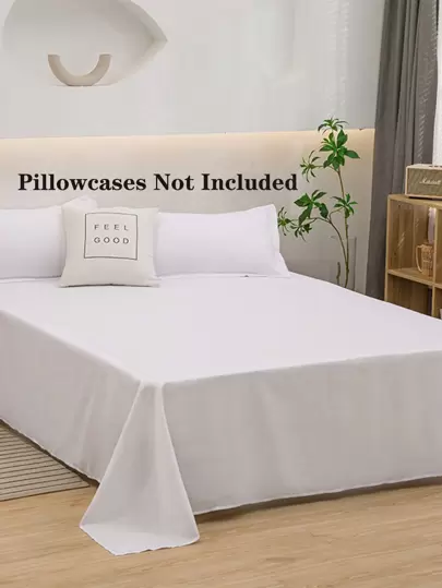 1pc Solid Color Simple & Soft & Breathable & Moisture-Absorbing Fleece Bed Sheet For Single/Double Bed, Machine Washable, 1pc (Pillowcases Not Included)