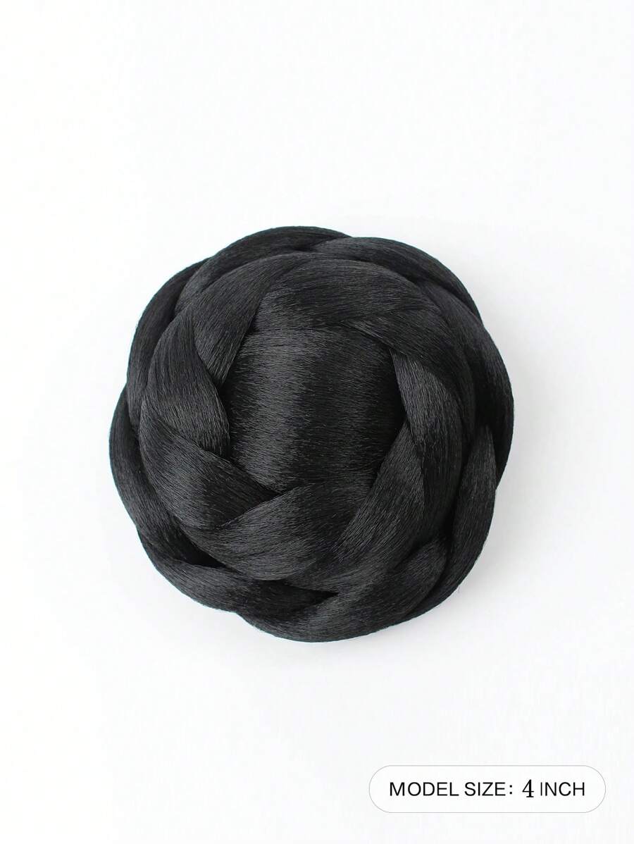 liangyuan 1pc Synthetic Braided Scrunchie Hair Chignon Bun Donut Updo Braided Hairpieces Clip In Hair Bun For Party Wedding Cosplay Use - Black - View 1