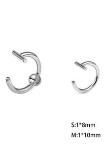 2 件裝個人化夾式唇釘、唇夾、唇環、鼻釘、鼻環套裝,由 316l 不銹鋼/鈦鋼製成 - 銀色 - 查看 6